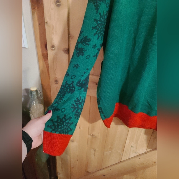 New Ugly Christmas Party Sweater December 25 Meowy Catmas Large Reindeer Cats - Picture 2 of 8